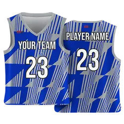 Custom Blue Gray Basketball Uniform